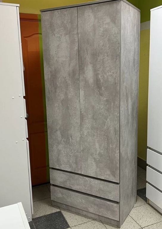 Шкаф "Норд-6" 2-х створчатый с ящиками цемент светлый фото 1