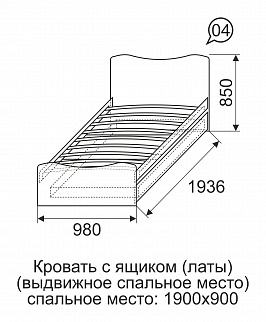 Кровать детская одинарная с ящиком "Квест" №4 Иж фото 3